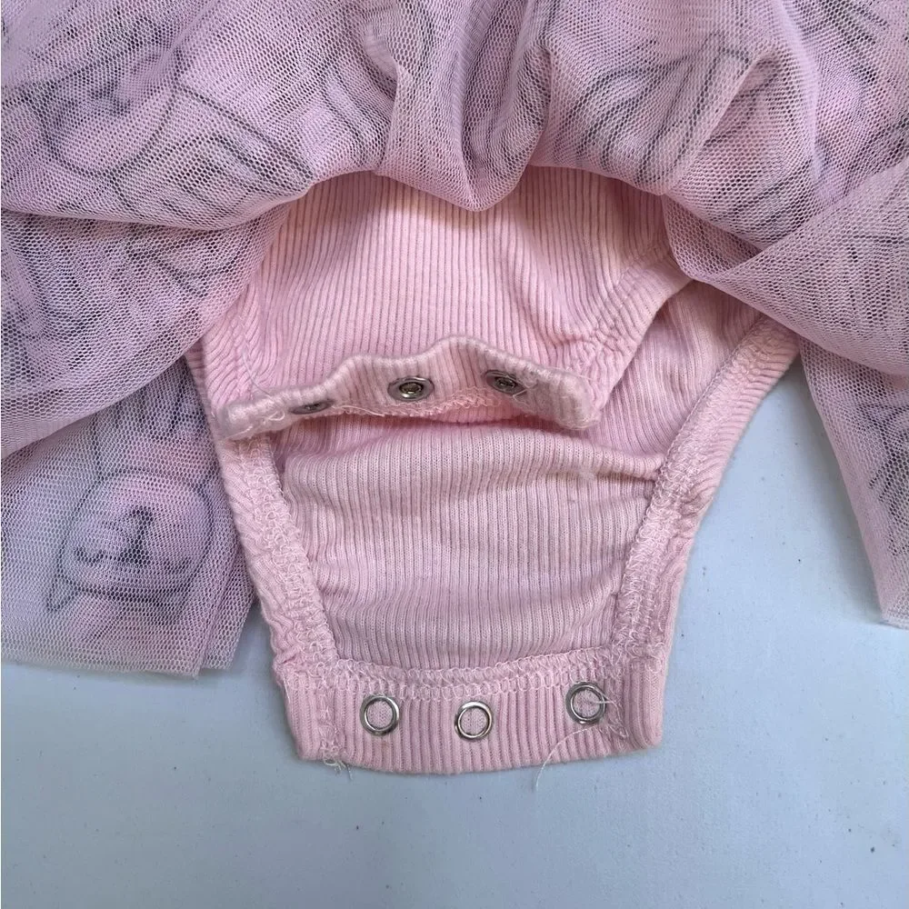 Absorba Dress Baby Girls  Pink Kitty Cat Tulle Tank Tutu Summer 9 month